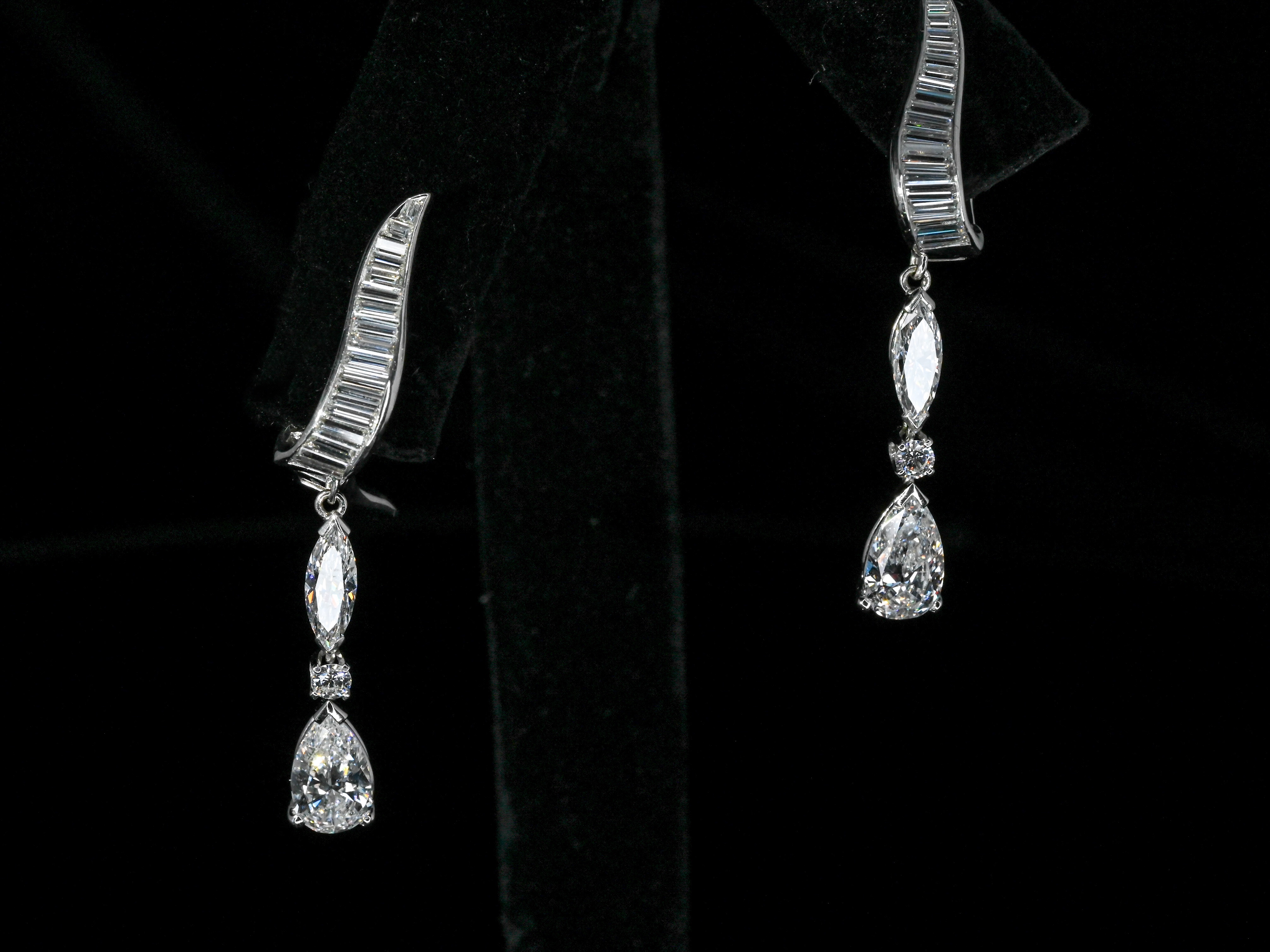 Teardrop Diamond Earrings thumbnail 3