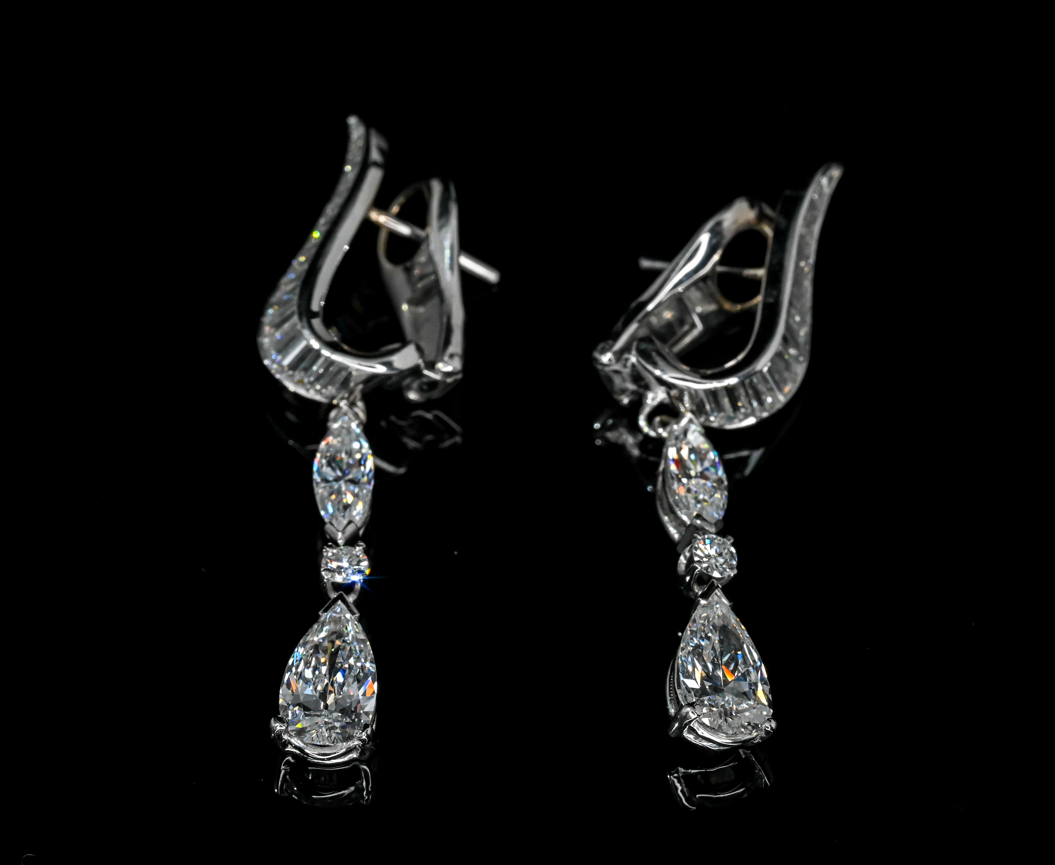 Teardrop Diamond Earrings thumbnail 4