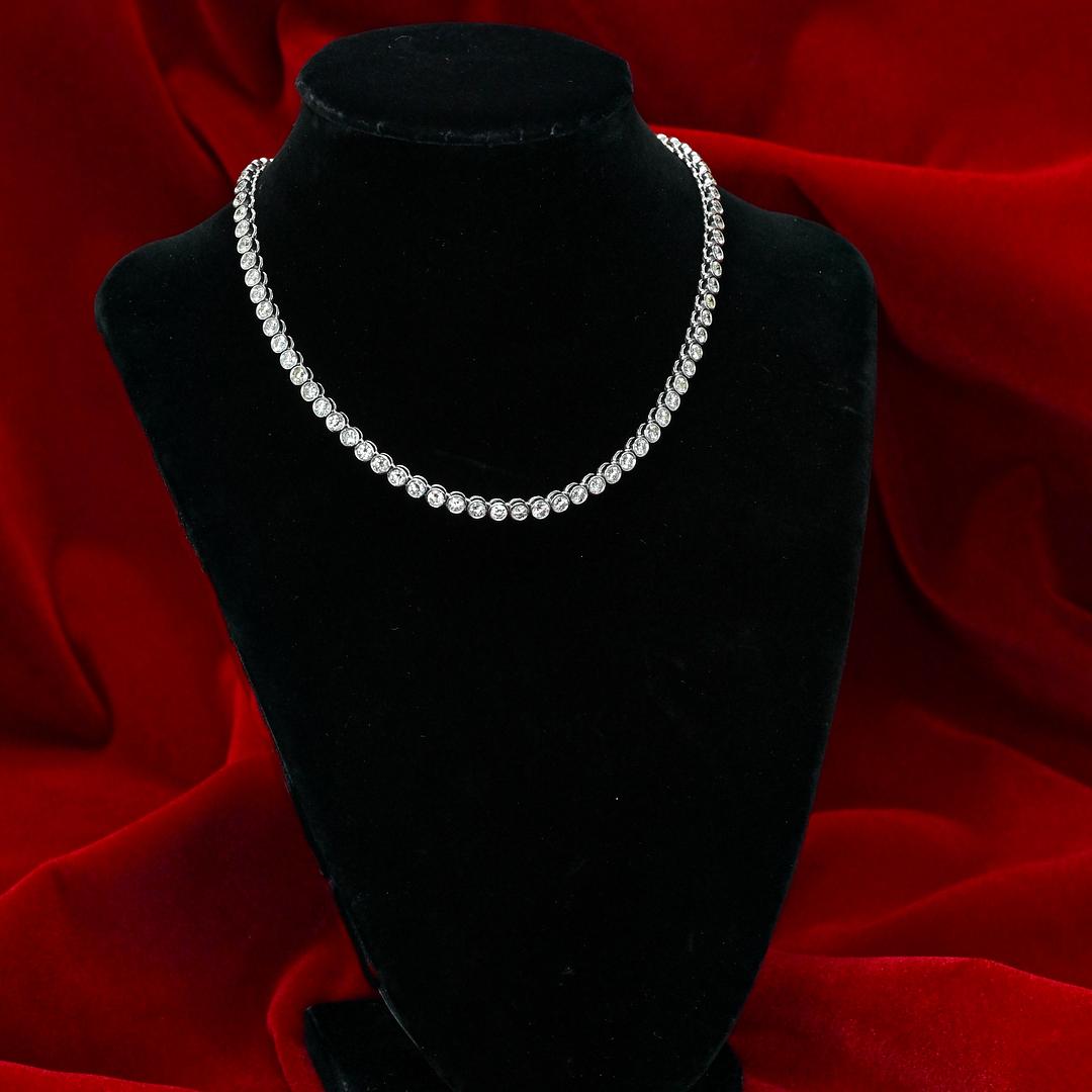 Bezel-Set Natural Diamond Choker Necklace