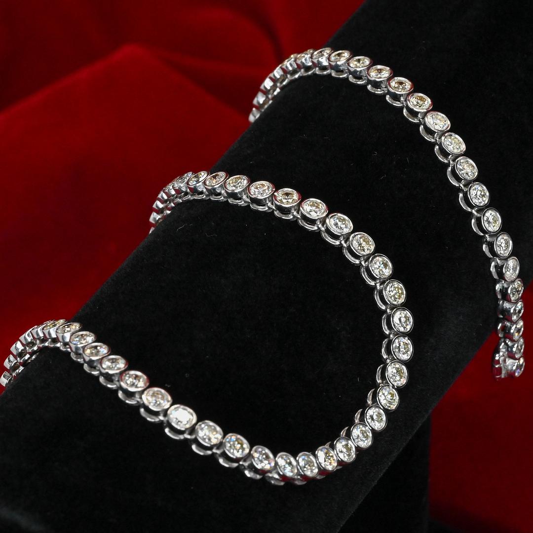 Bezel-Set Natural Diamond Choker Necklace thumbnail 2